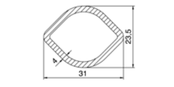 TUBO TRANSMISION LIMON 31x23.5x1000mm
