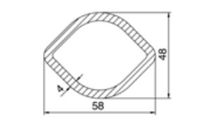 TUBO TRANSMISION LIMON 58x48x1000mm