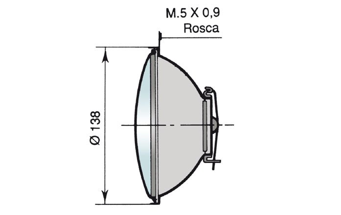 OPTICA IZQUIERDA EBRO 12V 45/40W HOMOLOGADA &quot;E&quot;
