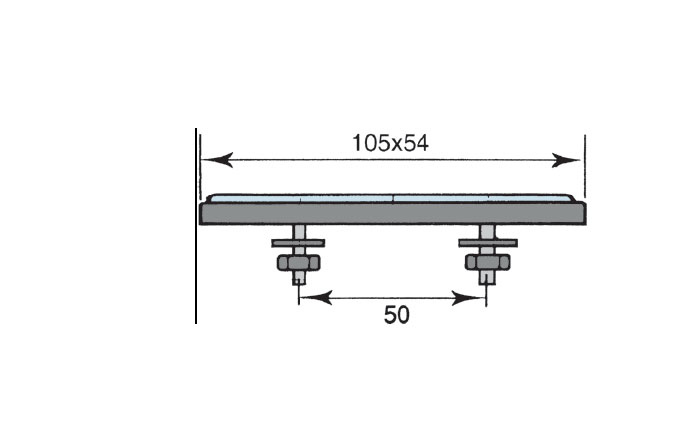 CATADIOPTRICO AMBAR CON BASE DE 2 TORNILLOS 105X54 mm