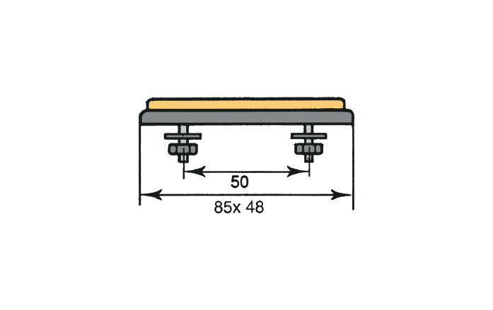 REFLECTOR AMBAR RECTANGULAR AUTOADHESIVO 100X45 MM