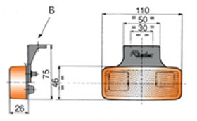 LUZ POSICIÓN LATERAL CON CATADIÓPTRICO CON PASACABLES 12/24V 5W