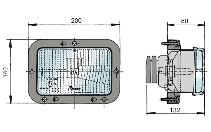 FARO C/CERQUILLO 24V 75/70W H4 C/LUZ POSICIÓN