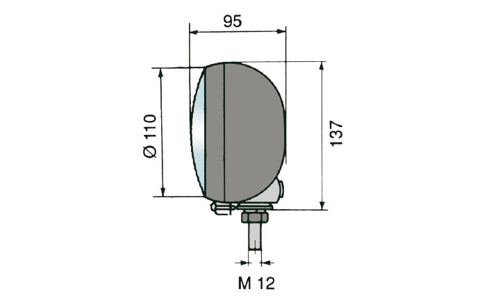 FARO TRACTOR Ba 20d CON LUZ DE POSICIÓN Y REJILLA METALICA