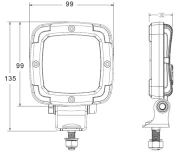 FARO TRABAJO LED HOMOLOGACIÓN MARCHA ATRÁS (R23, ECE, R10) 12-24 V 3160 Lm