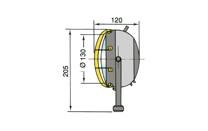 FARO TRACTOR ORIENTABLE CON REJILLA 12 45/40W - 24V 55/50W
