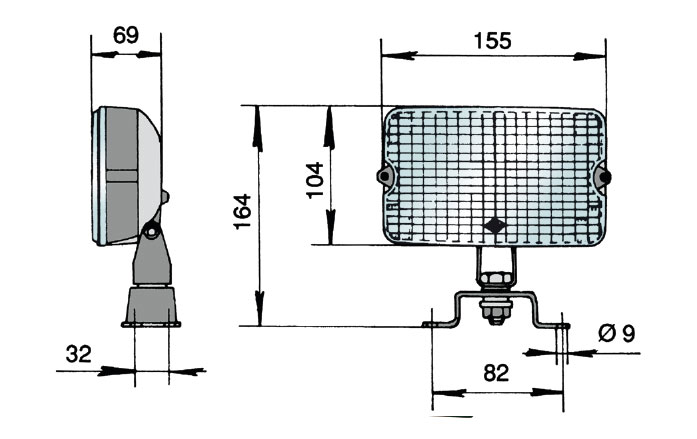 FARO DE TRABAJO SIN LAMPARA 12V 55W H3 - 24V 70W H3