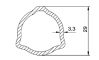 TUBO TRANSMISION TRIANGULAR 29x3.3x1000 mm