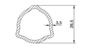 TUBO TRANSMISION TRIANGULAR 26.5x3.5x1000 mm
