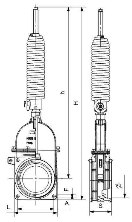 TAJADERA 2 BRIDAS SIMPLE EFECTO CON MUELLE 6&quot; Ø 143 mm PERLA RIV 19
