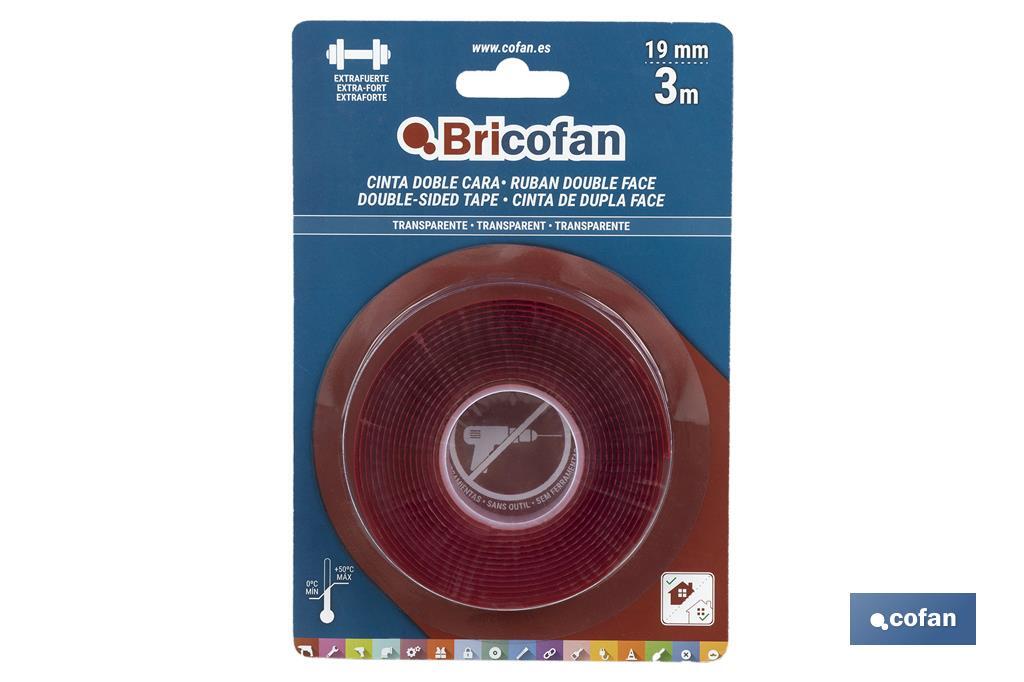 CINTA DE DOBLE CARA EXTRAFUERTE 19mm X 10m