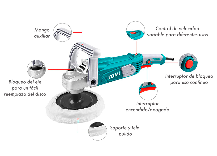 PULIDORA 1400W 180mm TOTAL TOOLS