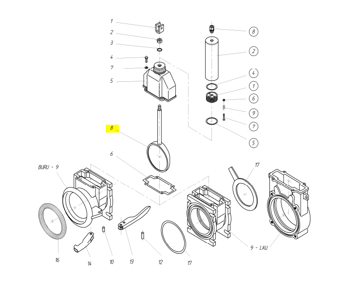 Tajadera válvulas HERTELL Ø 125 mm
