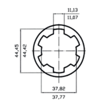 ADAPTADOR TOMA DE FUERZA 1-3/4&quot; Z.6 (HEMBRA) - 1 3/8&quot; Z.6 (MACHO)
