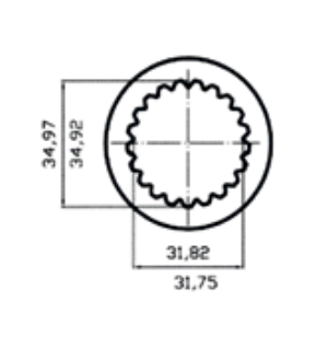 ADAPTADOR TOMA DE FUERZA 1-3/8&quot; Z.21 (HEMBRA) A 1-3/8&quot; Z.6 (MACHO)