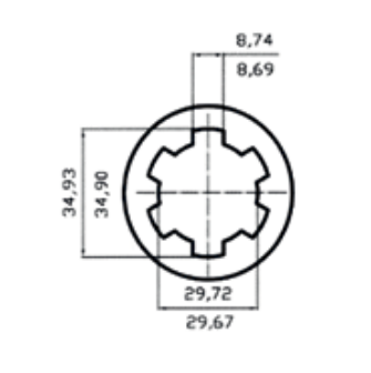 ADAPTADOR TOMA DE FUERZA 1-3/8&quot; Z.6 (HEMBRA) A 1-1/8&quot; Z.6 (MACHO)