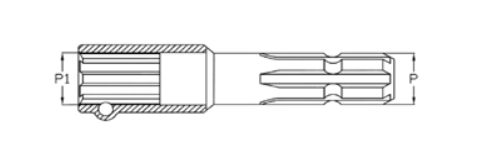 ADAPTADOR / ALARGADOR TOMA DE FUERZA 1-3/8&quot; Z.6 (HEMBRA) A 1-3/8&quot; Z.6 (MACHO)