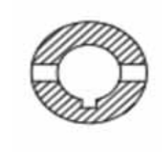 ADAPTADOR / ALARGADOR Ø 25mm para chaveta de 8mm (HEMBRA) A 1-3/8&quot; Z.6 (MACHO)