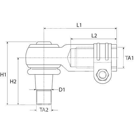ROTULA DE DIRECCION 1&quot;-16 / M24x1.5 RH Adaptable a FORD Serie 70 / FIAT