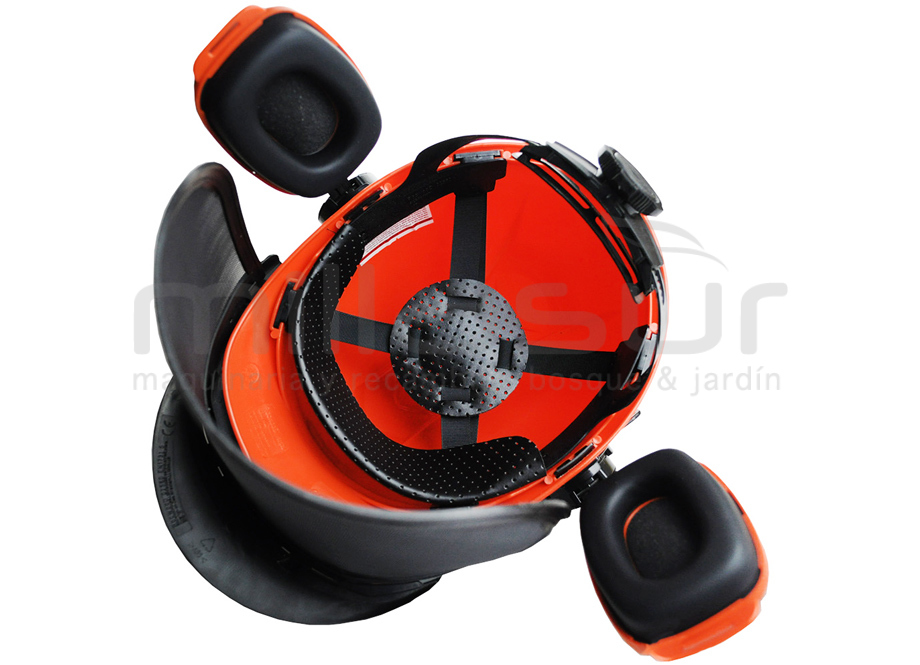 CASCO FORESTAL CON PANTALLA Y AURICULARES