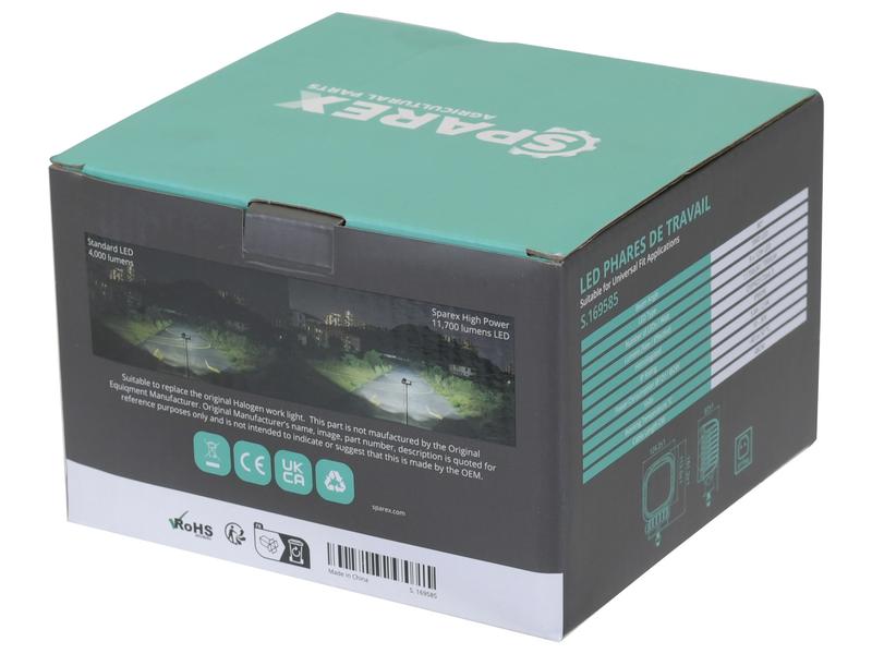 FARO LED de alta potencia, Haz Concentrado Interferencia: Clase 3, 11700 Lúmenes Nominales, 10-30V