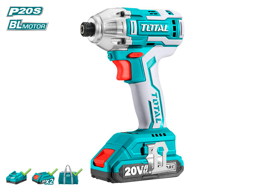 DESTORNILLADOR DE IMPACTO 1/4&quot; 170NM BATERÍA 20V - P20S - (INCLUYE 2 BATERÍAS Y CARGADOR)