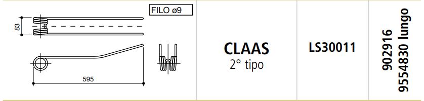 MUELLE RASTRILLO CLASS 2º TIPO (REF. LS30011)