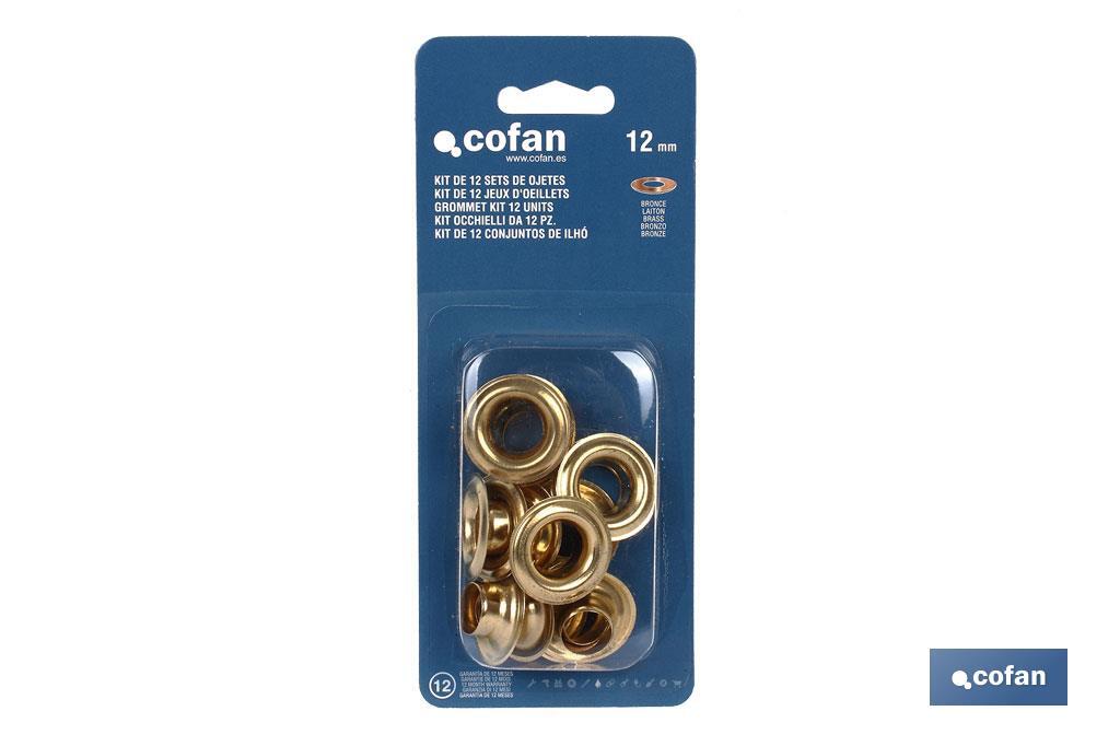 KIT DE 12 SETS DE OJETES 12 mm