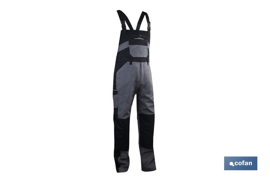 PETO TIRANTES DE TRABAJO &quot;SINJOU&quot; 280gms/m GRIS-NEGRO T-L