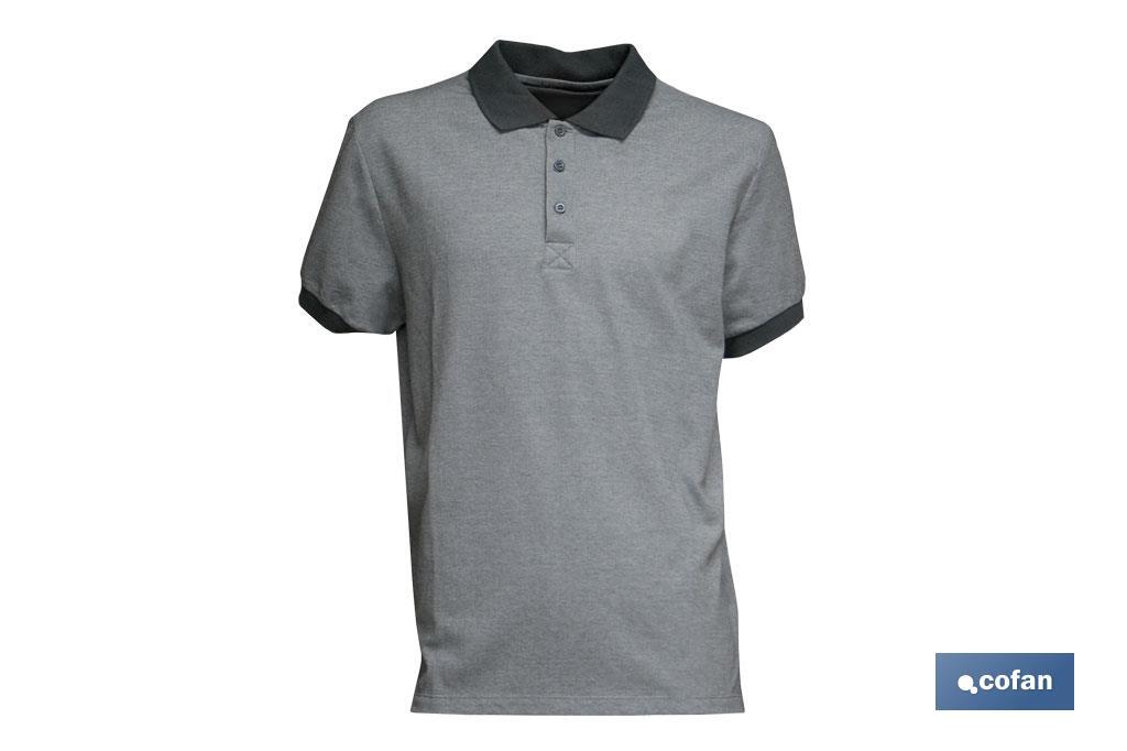 POLO 2 TONOS &quot;VERDON&quot; 160gms/m GRIS-NEGRO TALLA XL