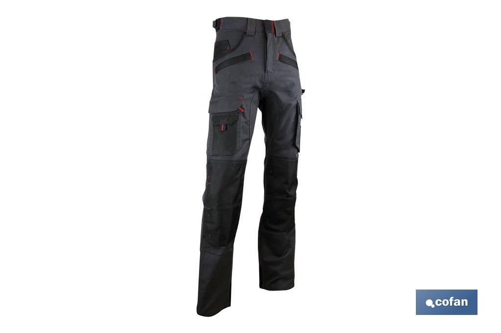PANTALON TRABAJO MULTIB. &quot;CARLSON&quot; 300gms/m GRIS-NEGRO T-48