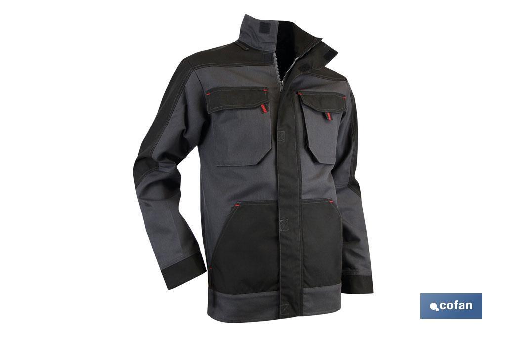 CHAQUETA TRABAJO &quot;GALILEO&quot; 300gms/m GRIS-NEGRO T-L