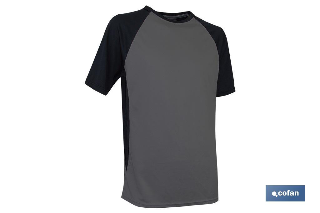 CAMISETA TRANSPIRABLE &quot;PILOTE&quot; GRIS-NEGRA 160g/m2 T-XXL