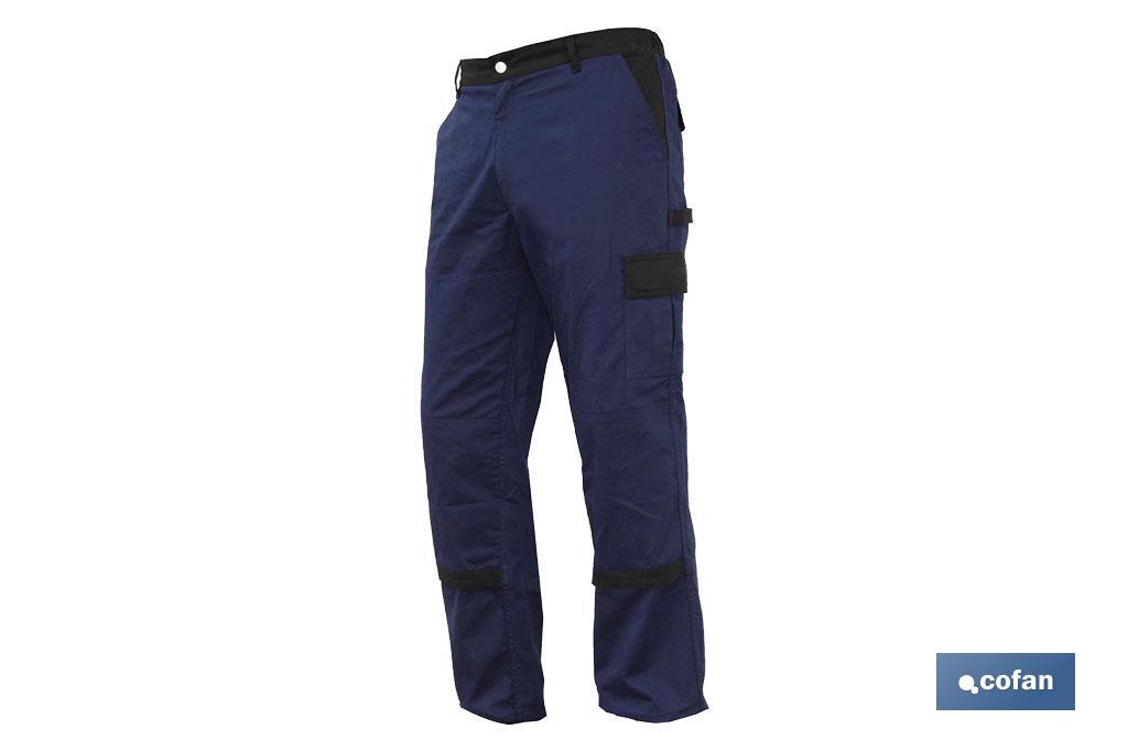 PANTALON TRAB. FLEX. &quot;JANO&quot; SLIM FIT MARINO/NEGRO T-42