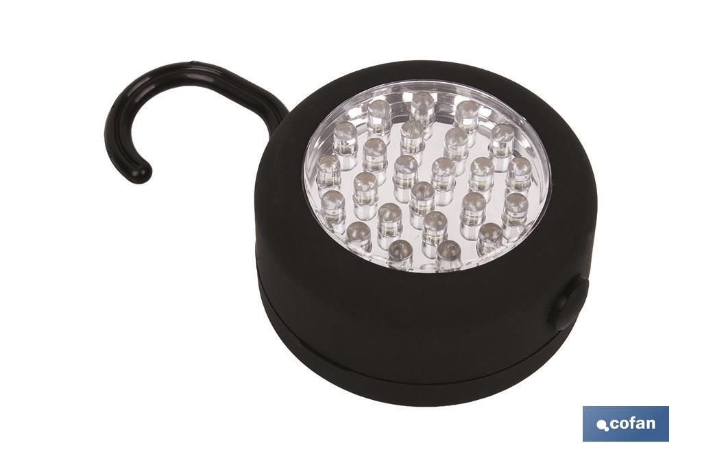 LÁMPARA 24 LED REDONDA IMÁN / GANCHO