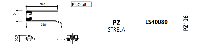 MUELLE RASTRILLO PZ STRELA ESTRECHO LS40080 (Izquierda)