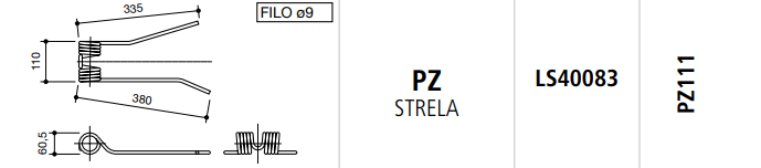 MUELLE RASTRILLO PZ STRELA ANCHO DERECHA LS40083