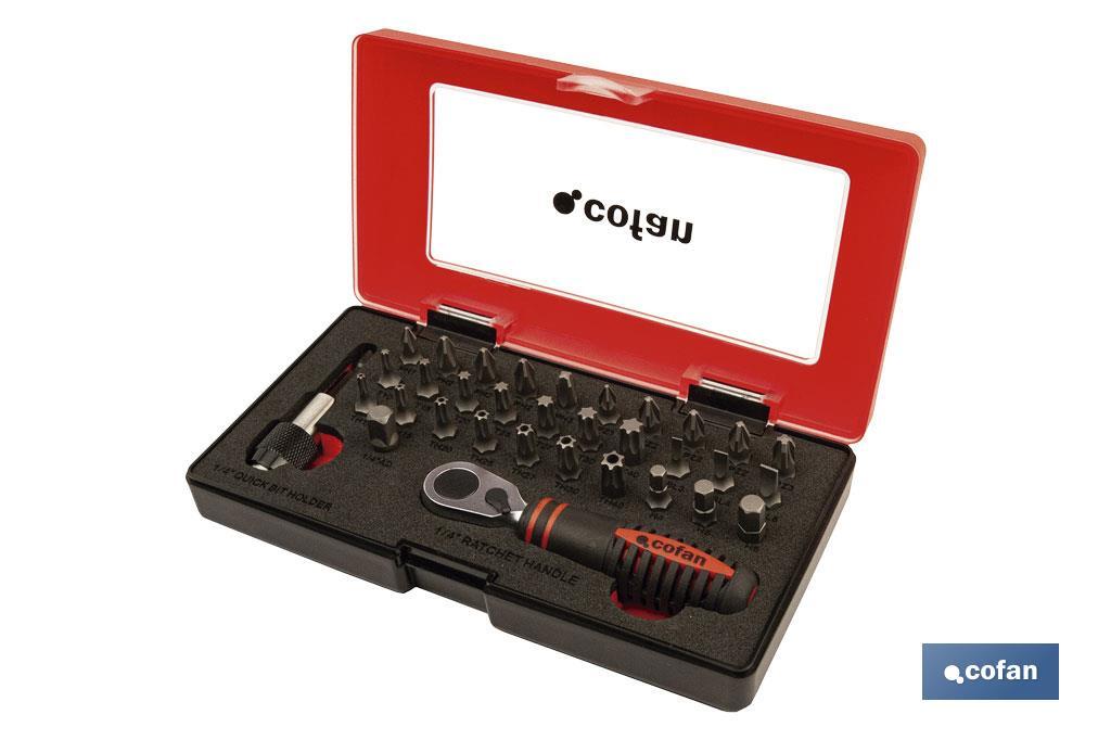 SET MINI CARRACA 1/4&quot; CON PUNTAS (33 PCS.)
