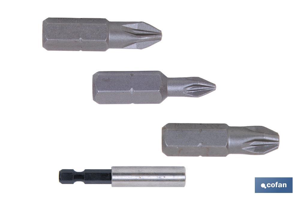 SURTIDO PUNTAS 1/4&quot; PZ-1-2-3X25 + ADAPTADOR