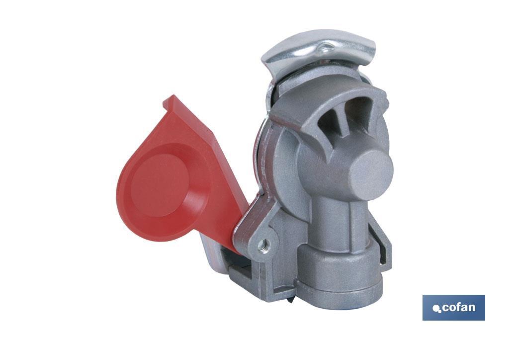 CABEZA ACOPLAMIENTO AUTOMÁTICA MANGUERA AIRE ROJA 16X150