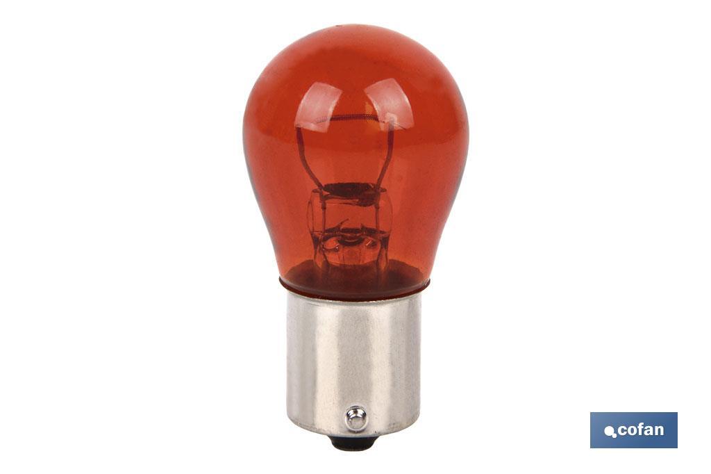 LÁMPARA COFAN P21W (BA15s) 12V AMBAR