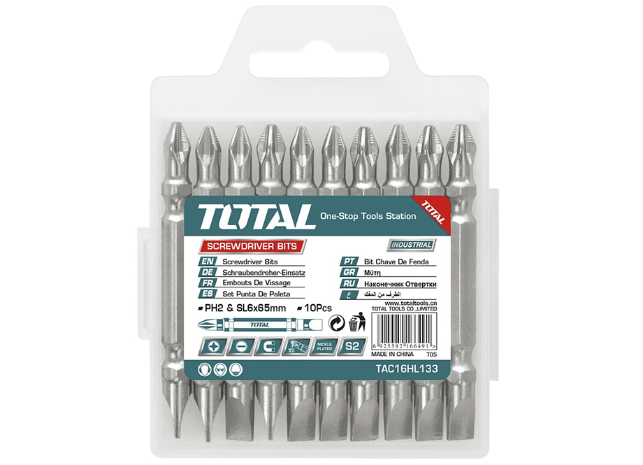 BLISTER 10 PCS PUNTERAS DOBLES DESTORNILLADOR PH2 - SL6 MAGNÉTICAS