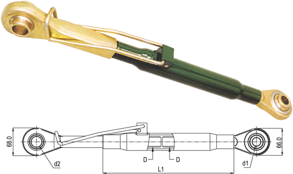 TERCER PUNTO CAT. 2-2 550-760 mm ADAPTABLE A JOHN DEERE