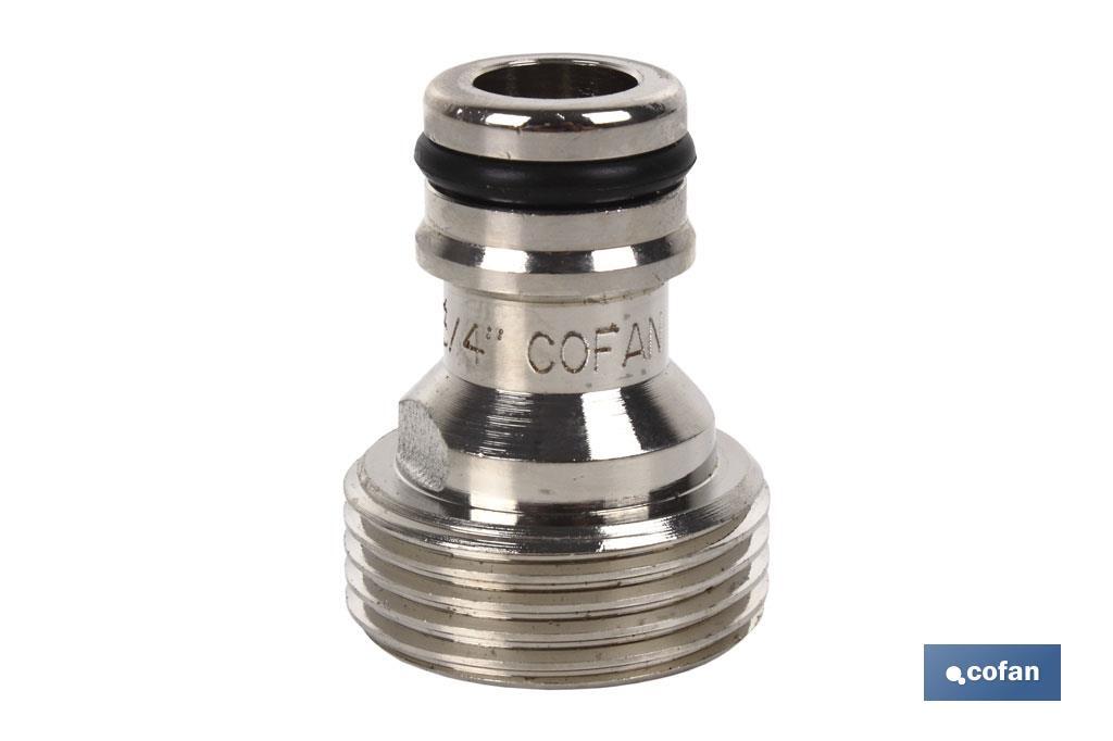 Adaptador de latón Rosca Macho 3/4&quot; I Apto para riego, manguera y jardinería
