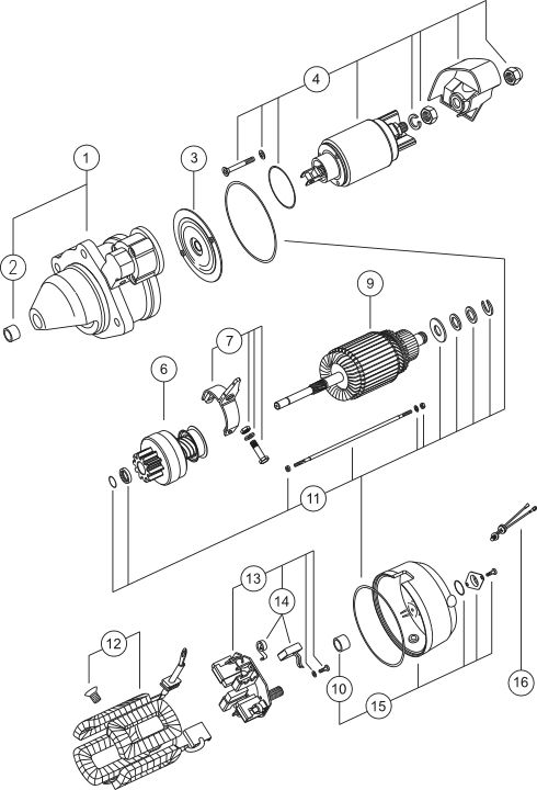Juego de fijación arranque (11) MAHLE MSX1241KIT