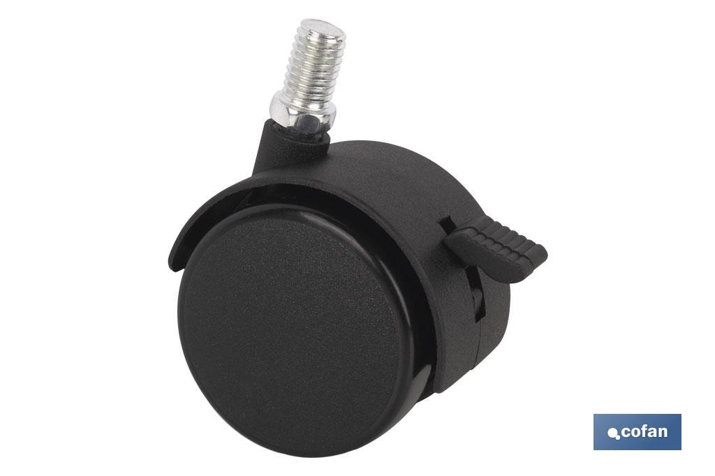 RUEDA PLASTIC Ø40MM FRENO TORNILLO
