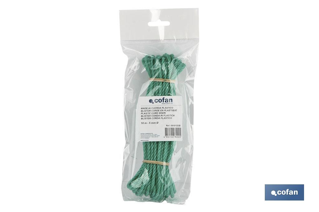 MADEJA CUERDA PLÁSTICO 5mm 10mm VERDE