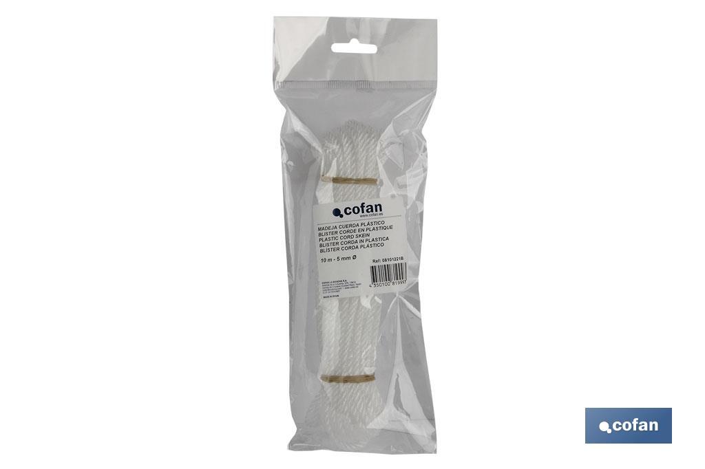 MADEJA CUERDA PLÁSTICO 5mm 10mm BLANCA