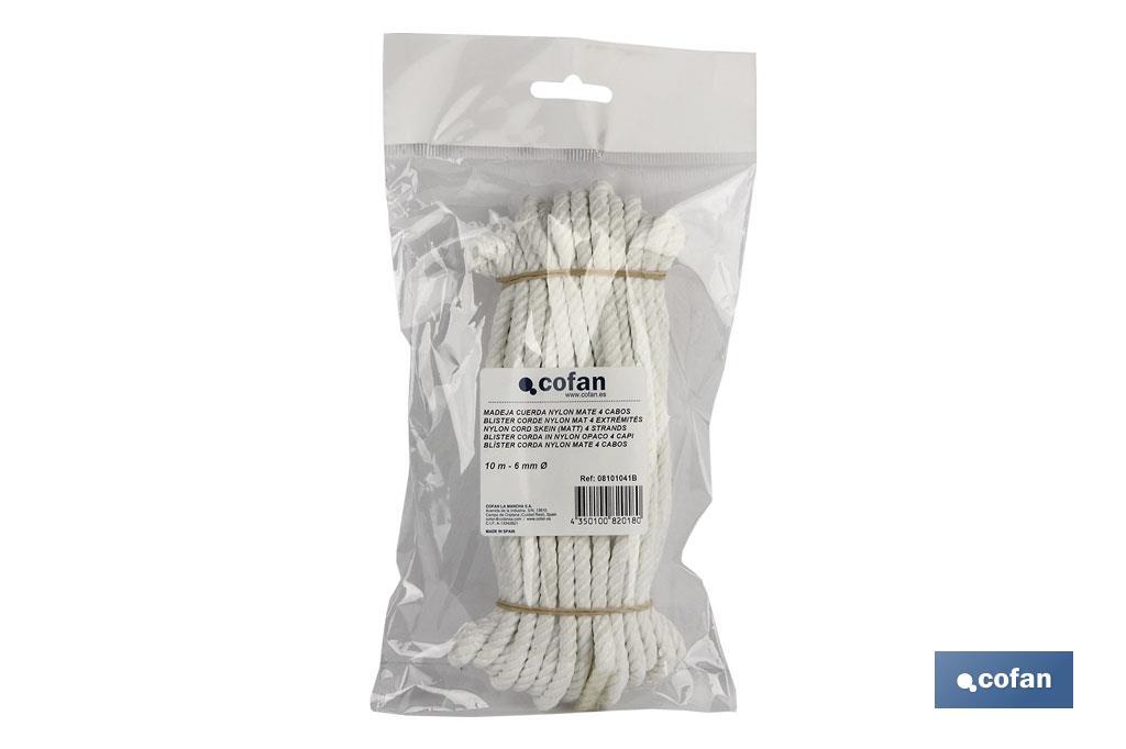 MADEJA CUERDA NYLON MATE 4 CABOS 8mmX10mm