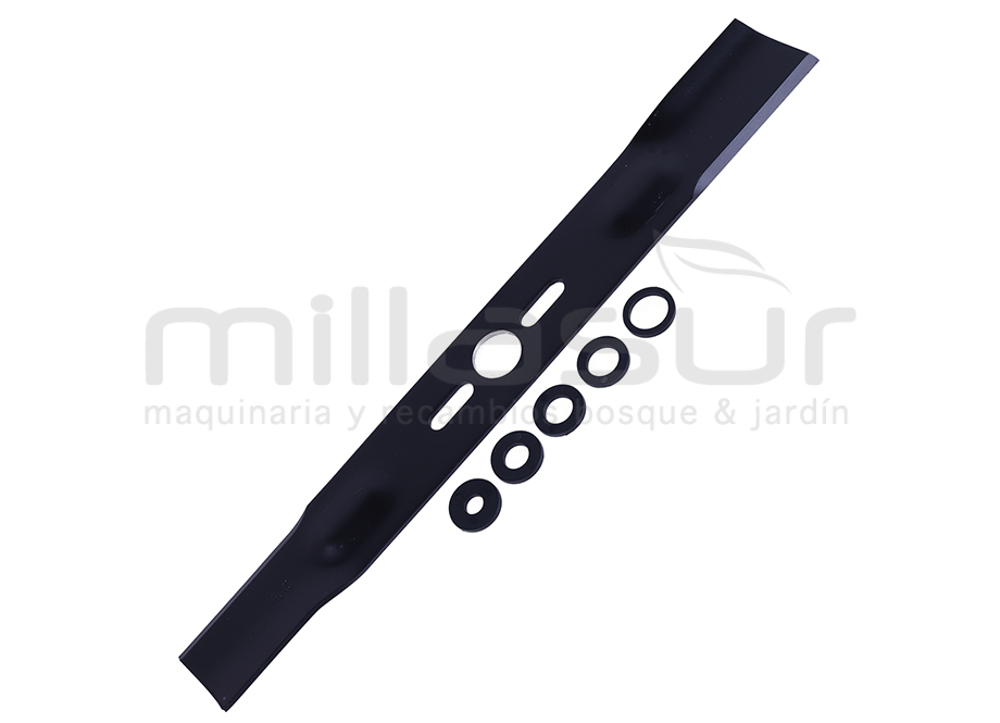 CUCHILLA CORTACESPED UNIVERSAL 430MM PLANA CON ARANDELAS REDUCTORAS